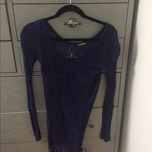 Express Purple Tunic Lightweight Sweater Medium